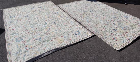 A pair of Cashmere chain-stitch rugs or wall hangings 270 x 180cm